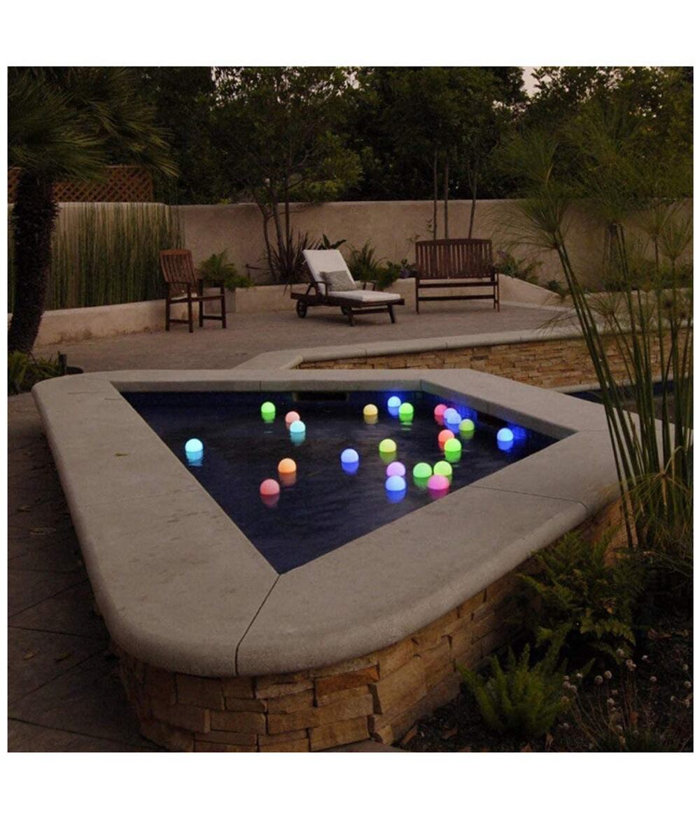 Set Of 2, 3” Mood Light Pool & Garden Deco Balls